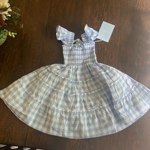Size 3/4 Tiny Ellie Nap Dress (Not for sleepwear) Sold out! Blue jacquard check